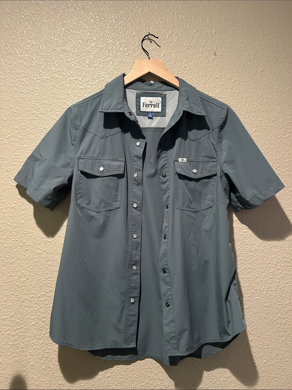 Women's Short-Sleeve Button-Down Shirt - Slate Green